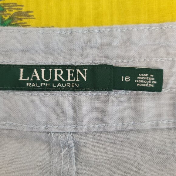 Lauren Wide-Leg Blue Linen Pants - Size 16 - Picture 4 of 4